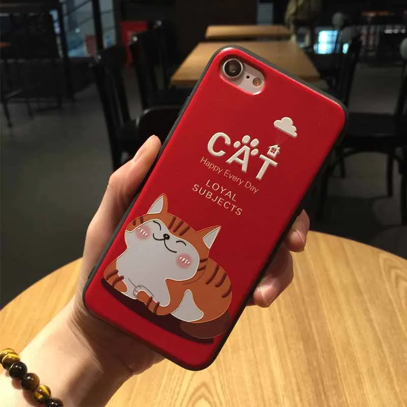Мягкий чехол для iPhone X 6 S 7 8 Coque Прекрасный животных рисунком Телефон Защита