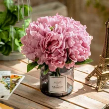 Современная стеклянная ваза+ Искусственные Цветочные украшения, домашний интерьер, ремесла, украшение, офисный стол, букеты, искусственные цветочные горшки, фигурки