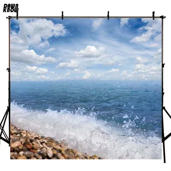 

DAWNKNOW Sea Wave Sky Vinyl Photography Background For Baby New Fabric Polyester Backdrop For Family Photo Studio F2640