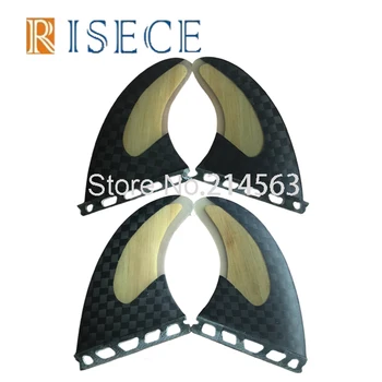 

Bamboo surfboard fins Future quad fins set Half carbon surf fins G5 with G3 size fin