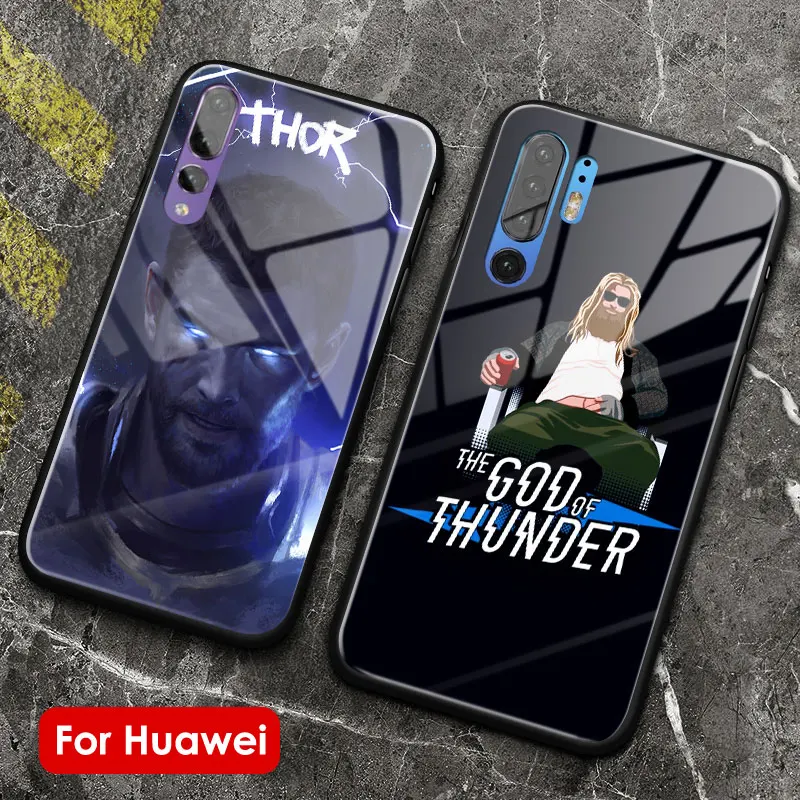 

Thor the god of thunder soft silicone phone case tempered glass For Huawei Honor 8x V 9 10 mate 10 20 P20 P30 lite pro nova 3i