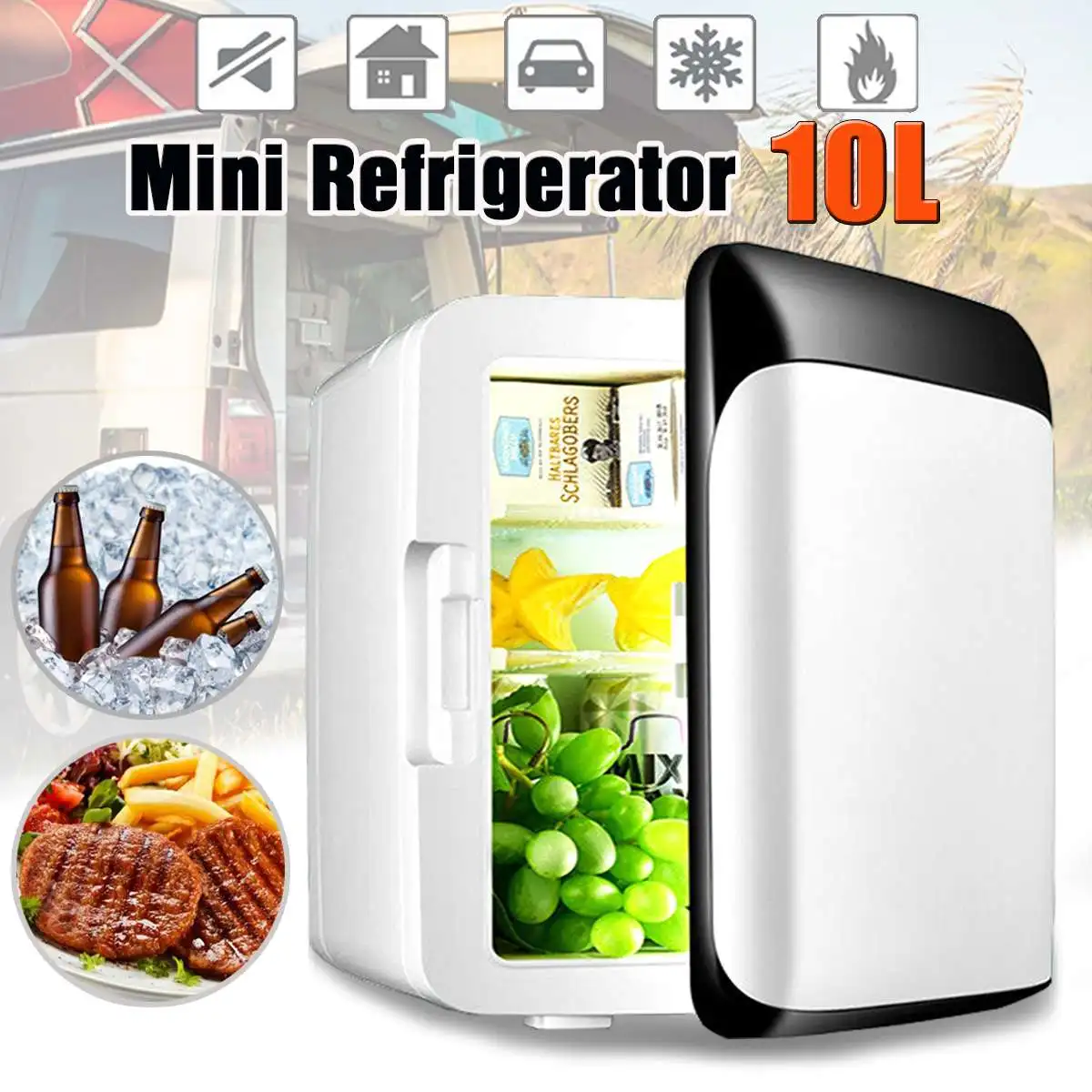 

12V DC 10L Car Refrigerator Mini Fridge Car Home RV Dual-use Small Household Refrigeration Dormitory Mini Freezer