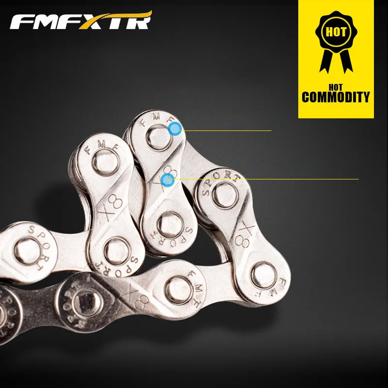 Excellent High Quality Bike Chain 8 9 Speed for MTB/Road Bike Magic Buckle 116L Full hollow Cheap bicycle chains Durable Reusable 4