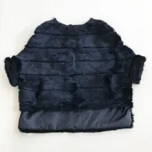 Новинка, кролик мех пальто с рукавами «летучая мышь» Меховая куртка Для женщин осень-зима натуральный розовый Короткие свободные пальто из натурального меха, женские WSR451