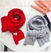 Детский шарф для девочек с хлопковой подкладкой; теплый плотный шарф; зимние шарфы для девочек и мальчиков; теплый шейный платок для малышей