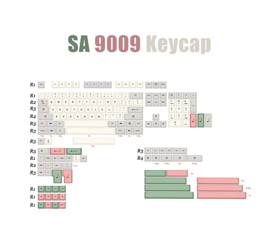 SA 9009 колпачки толстый pbt красящая лента для возгонки клавиши для GH60 DZ60 KBD75 tada68 60 87 104 механическая клавиатура MX