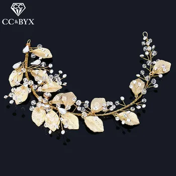 

CC Headband For Women Handmade Hairband Baroque Style Leaf Design Wedding Hair Accessories Bride Party Hairwear Jewelry CZ xq004