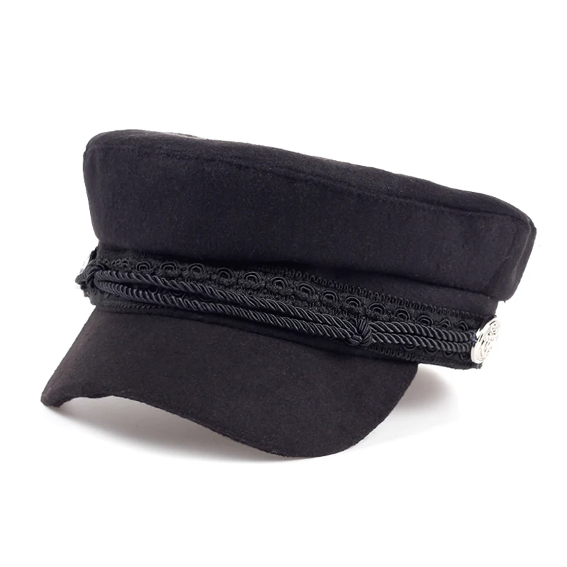 new High Quality Student Cap Men Women Cadet Hat Navy Tactical Wool