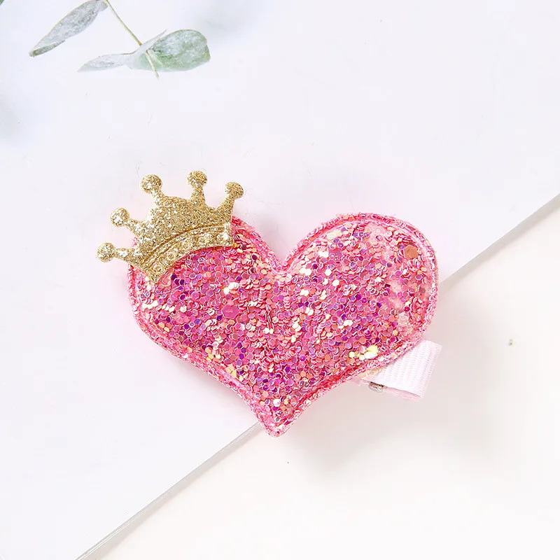 1PCS Fashion Baby Hair Clips For girls Barrette Star Heart Shape Crown Hair Clip Children Hairpin Kids Hairclip For Girl