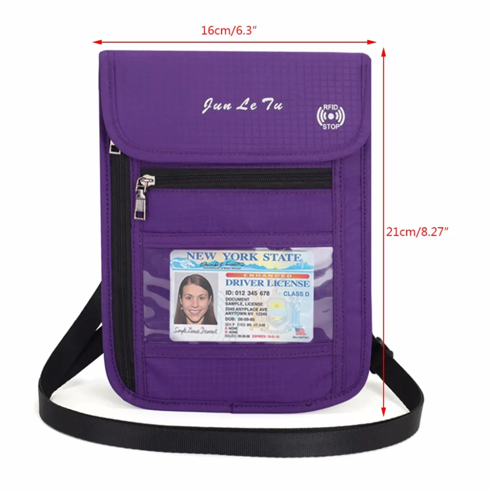 Модный новейший Дорожный Чехол RFID блокирующий кошелек на шею водостойкие карты деньги телефон Обложка для паспорта держатель высокое качество