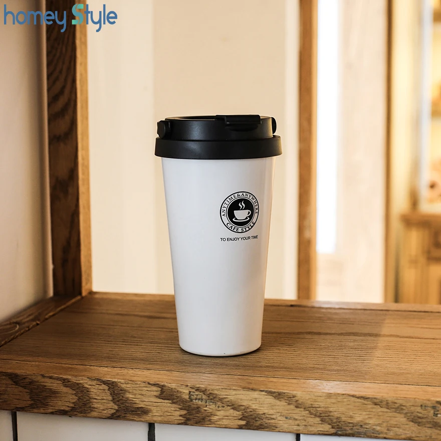 

Double Wall 500ML304 Stainless Steel Coffee Thermos Cup Creative Sports Bottle Tea Tumbler Custom Portable Vacuum Flask With Lid