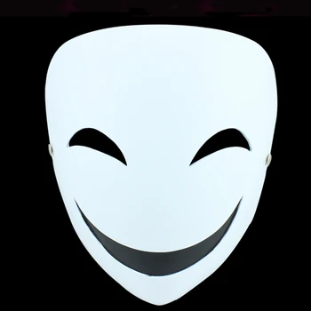 

Tope Grade Resin Mask Black Bullet Kagetane Hiruko Moive Japanese Anime Smile Face White Halloween Cosplay Costume Party Prop