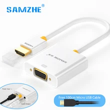 SAMZHE hdmi to vga конвертер hdmi vga adapter 1080 P с Мощность аудио кабель выход для PS4 ноутбука монитора компьютера Xbox tv box