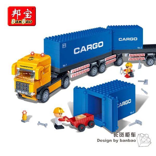 

Banbao 8763 Container Truck Transport 562pcs Plastic Model Building Block Sets Educational DIY Bricks Toys Christmas gift