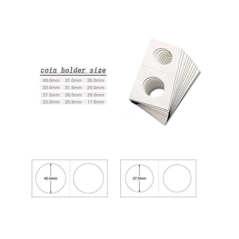 1 PACK Square Cardboard Coin Holders Stamp Holders Cover Case Storage