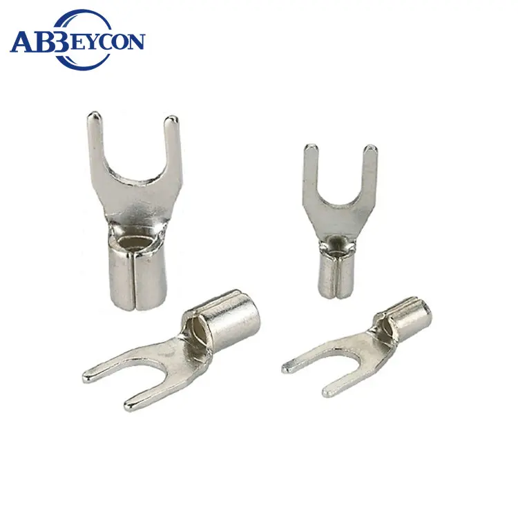 

Spade Naked Terminal Connector SNB3.5-4/SNBS5.5-4 Non-Insulated TU-type Terminals Cable Wire Connector Cold Naked Terminal