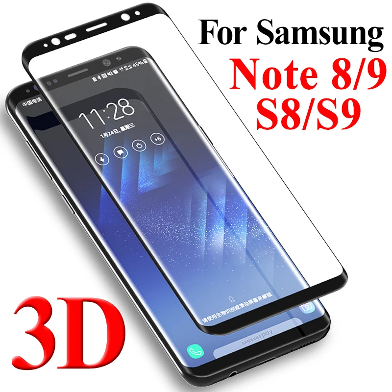 

3D Screenprotector protective glass for samsung galaxy s8 s9 plus armor on samsun galax note s 8 9 8pus 9plus note8 note9 sheet