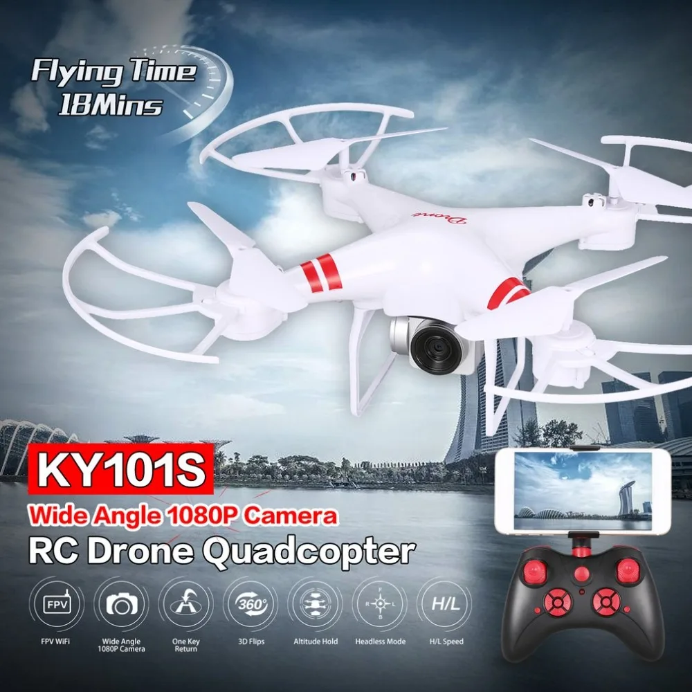 

XKY KY101 RC Drone w/ Wifi FPV HD Adjustable Camera Altitude Hold One Key Return/Landing/ Take Off Headless RC Quadcopter Drone