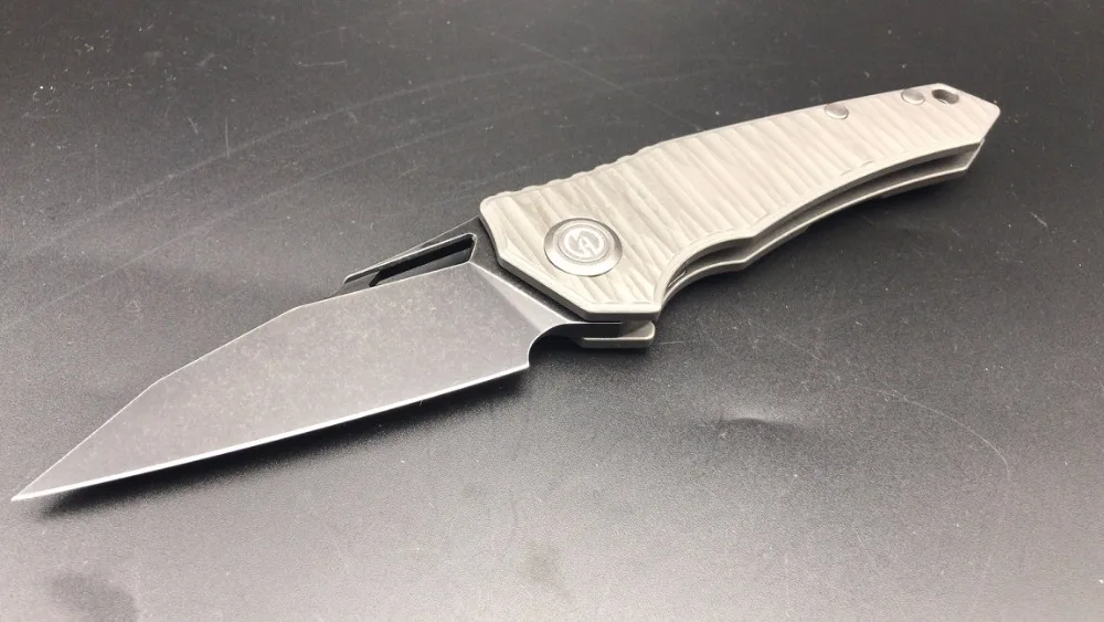 

Titanium Maxace Corvus II M390 Blackwash KVT Bearing Tactical Camping Knife Free Shipping