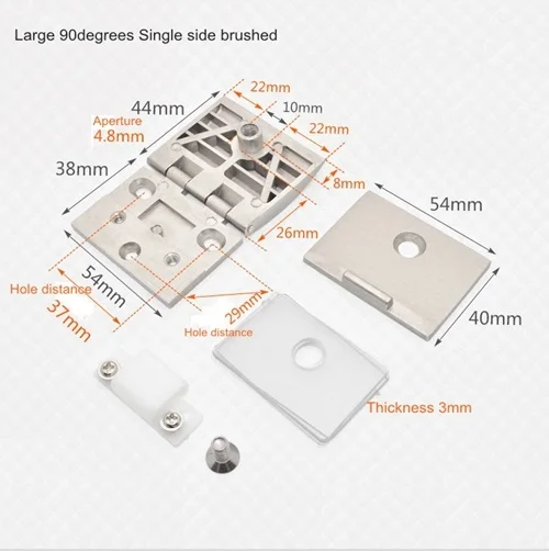 Для стеклянной двери шарнир петля для двери ванной комнаты бескаркасная стеклянная дверь шкафа Витринный Шкаф зажим 90 градусов шарнира