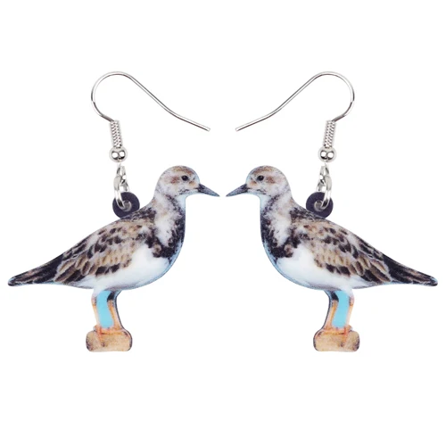 Weveni Novelty Acrylic European Turtle Dove Bird Earrings Dangle Turtle Dove Bird Earrings Dangle