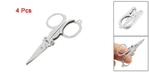 

BLEL Hot SODIAL(R) 4 Pcs Travel Foldable Silver Tone Metal Paper Craft Shred Scissors