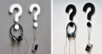 

Creative Decoration cute photo frame The question mark exclamation 3D three-dimensional wall stickers wall modern wooden hook