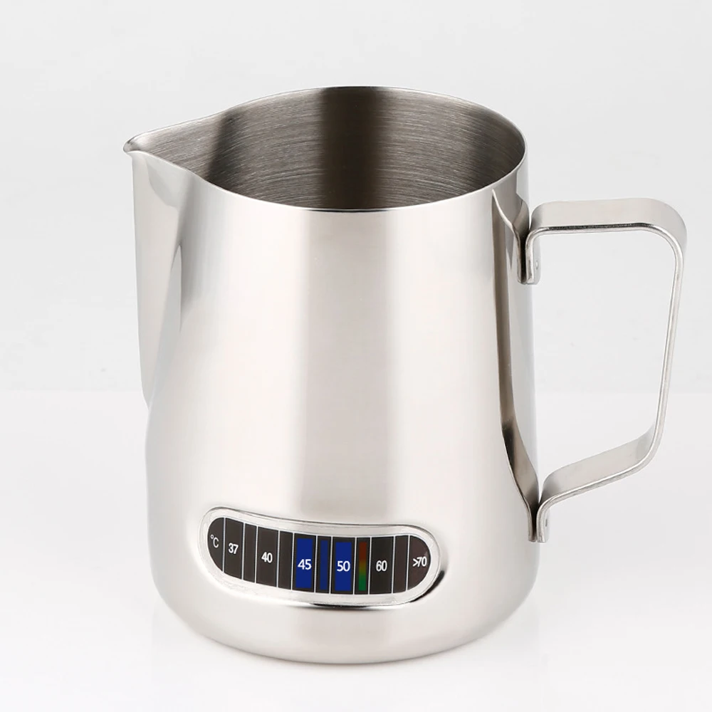 600ml Pull-up cup with tip tip and temperature Thickened 304 stainless steel kettle Coffee sparkler milk cup Kitchen accessories (1)