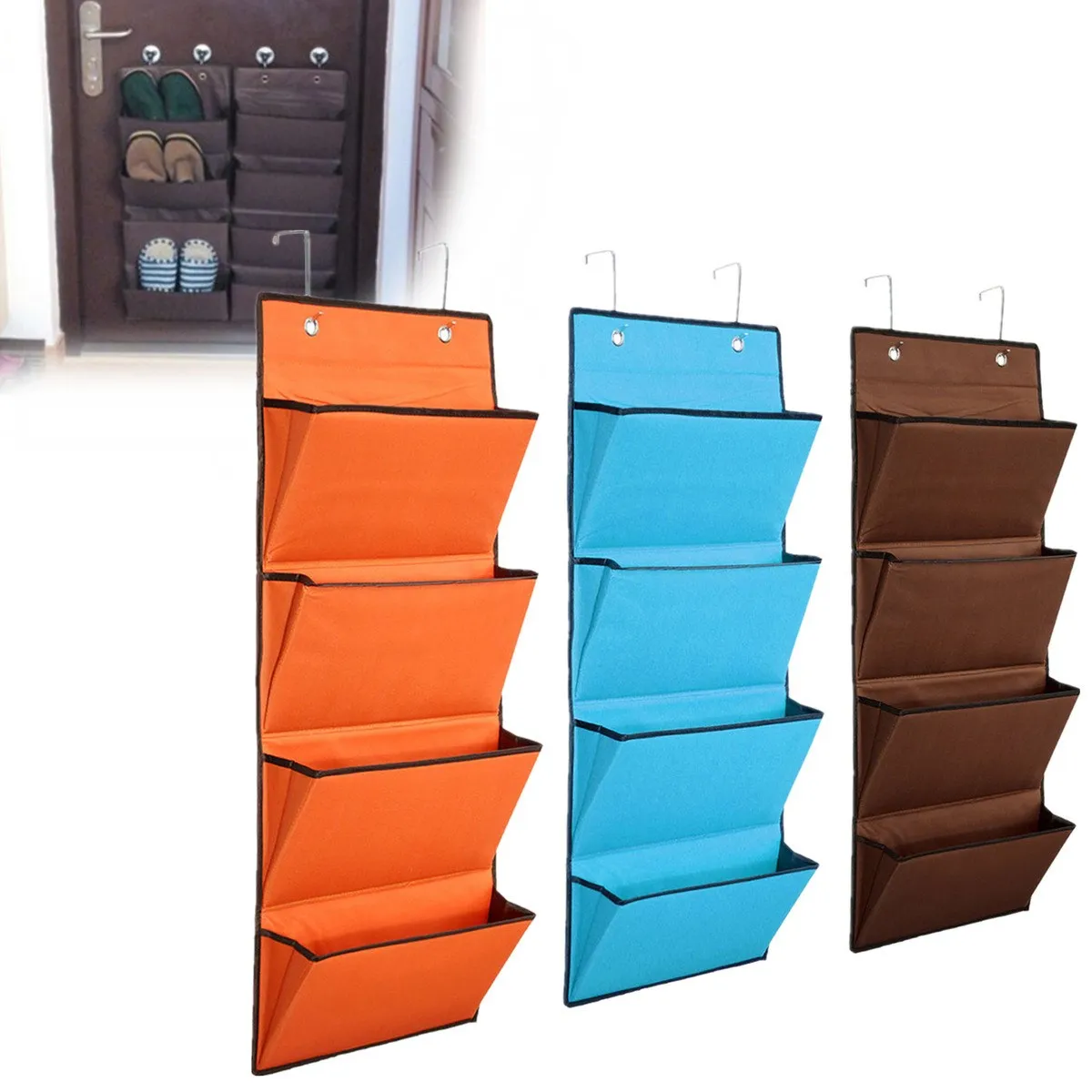 Hanging Storage Bag Book Newspaper Jewelry Organizer Over Door Cloth Hanging Storage Bag Book Newspaper Jewelry Organizer Over Door Cloth Shoes Ganchos Para Parede Closet Toy 4 Tier In Bags From Home Garden