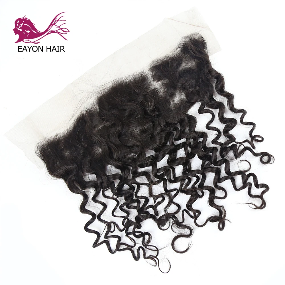 Eayon Hair Deep Curly Lace Frontal Human Hair Free Part Brazilian Hair 1 Pieces Lace Frontal Closure 100% Remy Human Hair