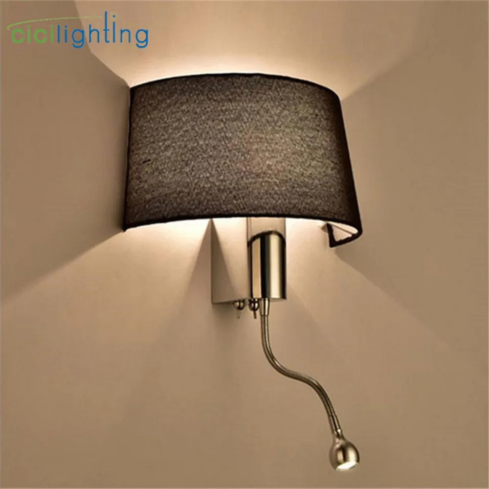Us 29 74 15 Off Modern Fabric Shade Wall Sconces Led Living Room Bedroom Lamp With On Switch Lighting E27 Art Decor Stairway Entry In