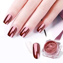 Y-XLWN 0.2g/Box Rose Gold Mirror Nail Glitter UV Gel Polish Chrome Dust Pigment Manicure Nail Art Powder Decoration Wholesale 