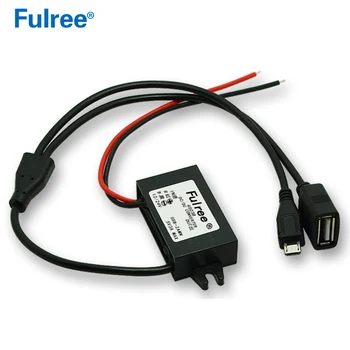 

DC voltage regulator 12V 24V to 5V car charger DC-DC buck converter step down module USB and MICRO USB output power supply