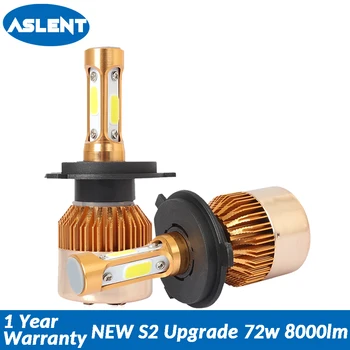 

Aslent NEW S2 led 72W 8000lm H7 LED H4 Bulb HB2 H1 H3 H11 H8 HB3 9005 HB4 9006 Car Headlight Bulbs for Auto Lamps Fog Lights 12V