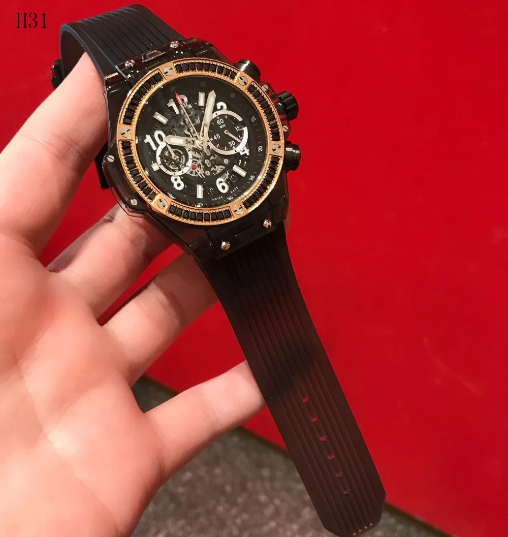 

2019 New Fashion Watch Light Luminous Dual Display Quartz Watch Watch Band Waterproof Gold Black Diamonds Watch Men Sport Watch
