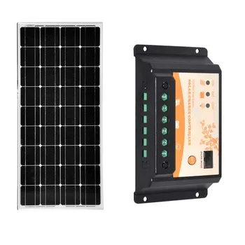 

TUV Solar Panel 100w 12v Solar Charge Controller 12v/24v 20A Rv Motorhome Solar Battery Charger Camping LED Phone
