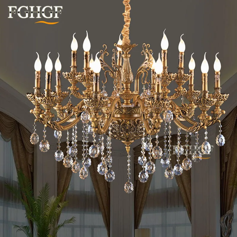 

Candle Bulbs Chandeliers Light Luxury Lustres Bronze Color Chandelier Lighting Hanging Lamp Bedroom Living Room Restaurant