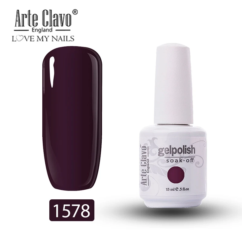 Arte Clavo Гель-лак для ногтей 15 мл телесные цвета серия УФ/светодиодный Гель-лак замочить от ногтей для маникюрный гель для ногтей лак Vernis - Цвет: 1578