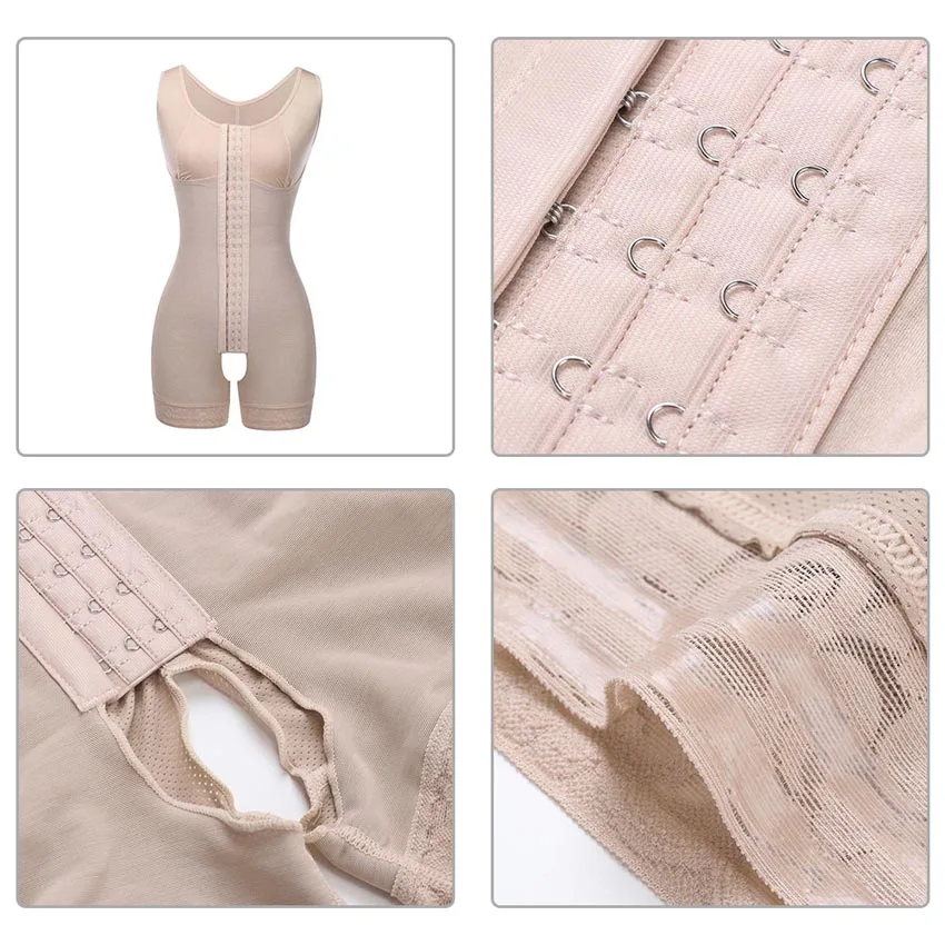 Hook and Closure Tummy Control Body Suit