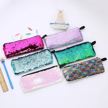 

Colorful Reversible Sequin Pencil Case School Supplies Stationery pouch Girl Gifts Pencil Box Pencilcase Papelaria Pencil Cases
