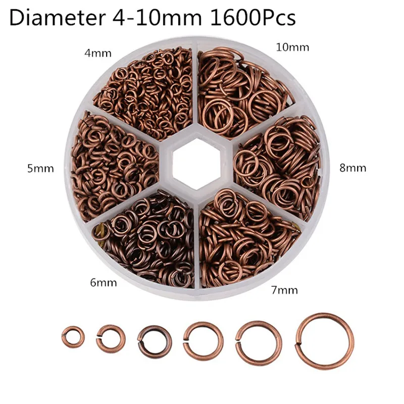 1080/1600/3000 шт. на возраст от 4 до 10 лет мм Разделение с кольцом, металлические пряжки для одежды аксессуары DIY ювелирных изделий Изготовление разъем соединительные кольца петли - Цвет: 4-10mm bronze 1600pc