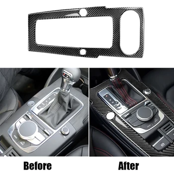 

Carbon Fiber Console Gear Shift Panel Cover Trim Strip Frame Sticker Fit For Audi A3 14-17 Left Hand Drive