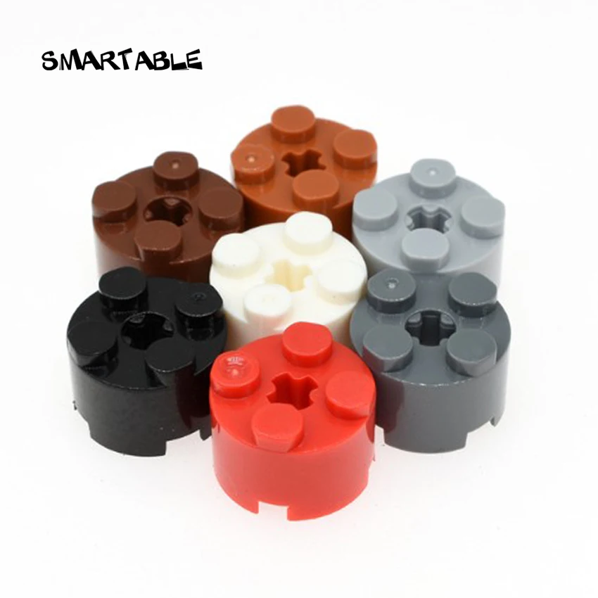 

Smartable Brick 2x2 Round With Axle Hole Building Blocks MOC Parts Toys Compatible Major Brands 3941 Technic City Toys 60pcs/lot