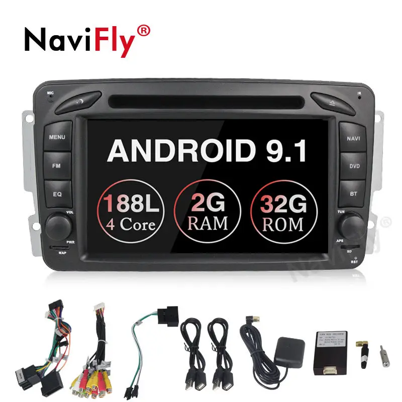 2din Android 9,1 автомобильный dvd мультимедийный плеер gps для Mercedes Benz W209 W203 W168 M ML W463 Viano W639 Vito Vaneo радио FM RDS USB