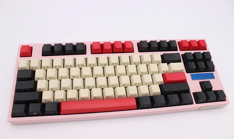 IDOBAO розовая механическая клавиатура 87 ключ OEM Pbt Keycap Ретро лазерная гравировка боковая печать игровая тастатура Cherry Mx Gh60 Dota 2 - Цвет: 87 Grey Red key