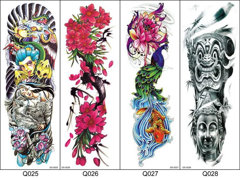 Временная татуировка полный рукав Сексуальная Татуировка для женщин наклейки тело большая рука рукав татуировки водонепроницаемый переводная татуировка искусство мужские