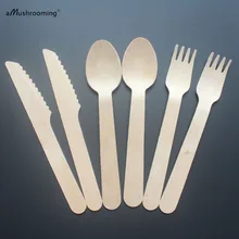 1000 пользовательские выгравированы 14 см деревянные столовые приборы пикник на день рождения и свадьбу Набор ложек и поварёшек Вилки Ножи для шашлыков торт десерт Посуда