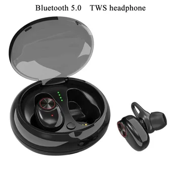 

2018 new mini TWS Binaural stereo Waterproof and sweat-proof bluetooth5.0 wireless earphone with Charging box for IOS android