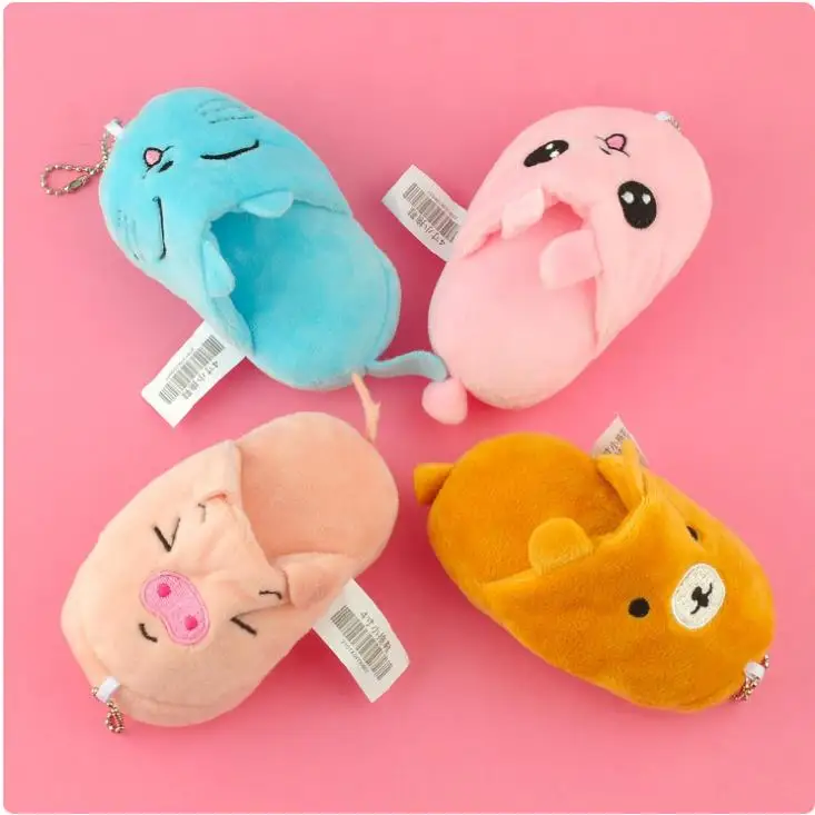 1pcs Cute minni flip flop plush pendant toy doll clamshell doll plush keychain 10cm color randomly prepare wj04