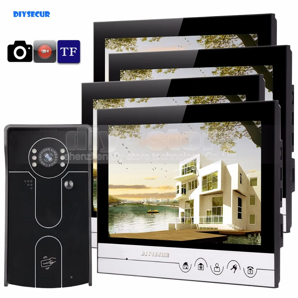 DIYSECUR 9 дюймов видео запись/фотография телефон двери дверной звонок